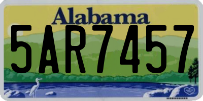 AL license plate 5AR7457