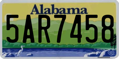 AL license plate 5AR7458