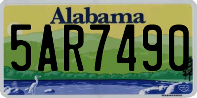 AL license plate 5AR7490