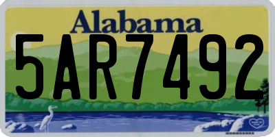 AL license plate 5AR7492