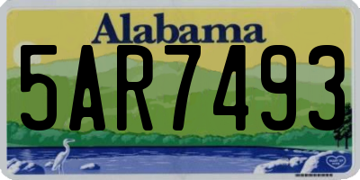 AL license plate 5AR7493