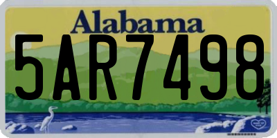 AL license plate 5AR7498