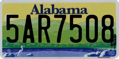 AL license plate 5AR7508