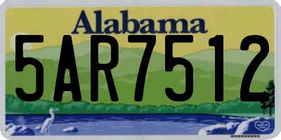 AL license plate 5AR7512