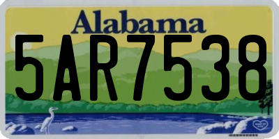 AL license plate 5AR7538