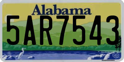 AL license plate 5AR7543