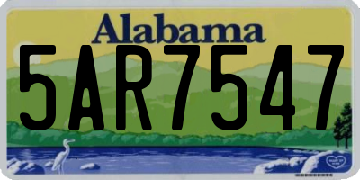 AL license plate 5AR7547