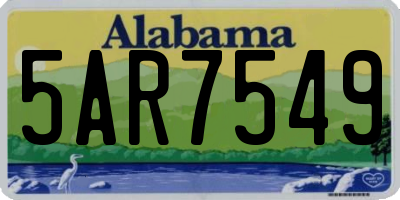 AL license plate 5AR7549