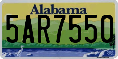 AL license plate 5AR7550