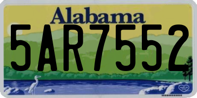 AL license plate 5AR7552