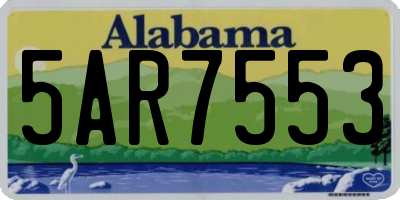 AL license plate 5AR7553