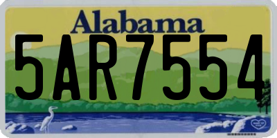 AL license plate 5AR7554