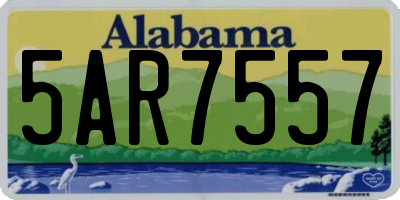 AL license plate 5AR7557