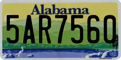 AL license plate 5AR7560