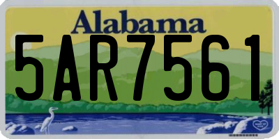 AL license plate 5AR7561