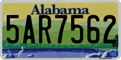 AL license plate 5AR7562