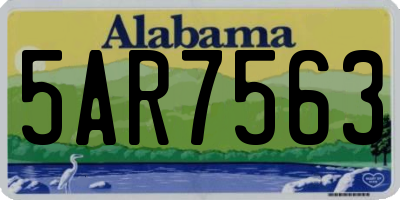 AL license plate 5AR7563