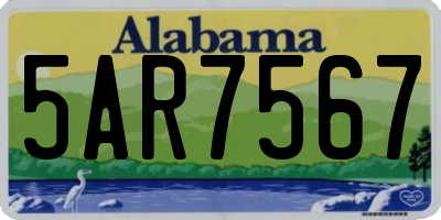 AL license plate 5AR7567