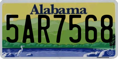 AL license plate 5AR7568