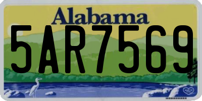 AL license plate 5AR7569
