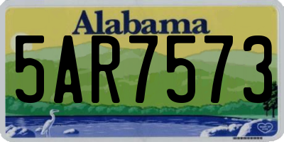 AL license plate 5AR7573