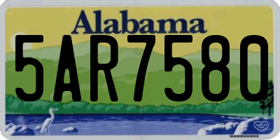 AL license plate 5AR7580