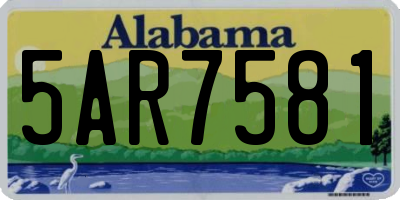 AL license plate 5AR7581