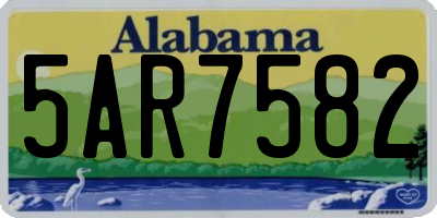 AL license plate 5AR7582