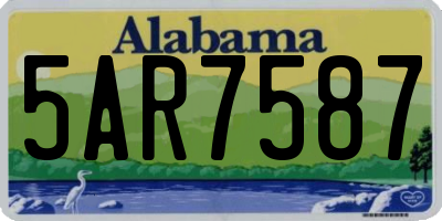 AL license plate 5AR7587