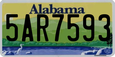 AL license plate 5AR7593
