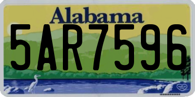 AL license plate 5AR7596