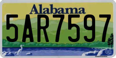 AL license plate 5AR7597