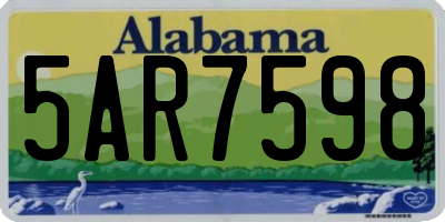 AL license plate 5AR7598