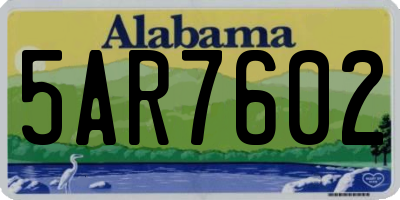 AL license plate 5AR7602