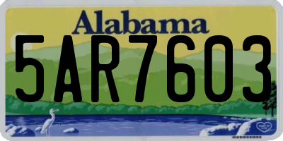AL license plate 5AR7603