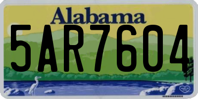 AL license plate 5AR7604