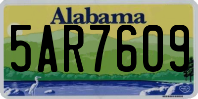 AL license plate 5AR7609