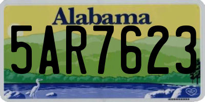 AL license plate 5AR7623