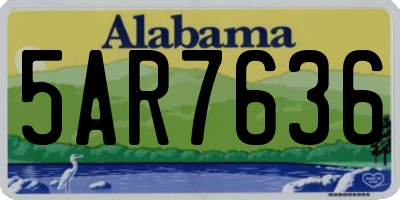 AL license plate 5AR7636
