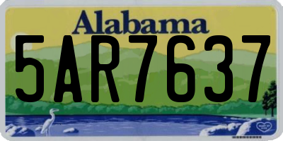 AL license plate 5AR7637