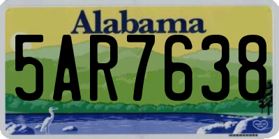 AL license plate 5AR7638
