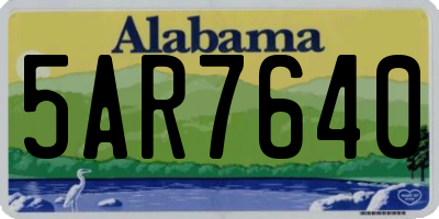 AL license plate 5AR7640