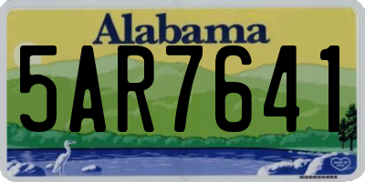 AL license plate 5AR7641