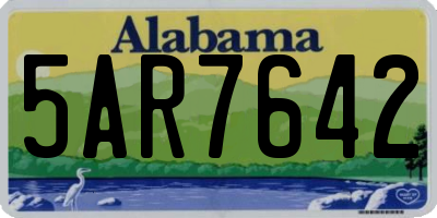 AL license plate 5AR7642