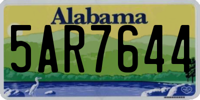 AL license plate 5AR7644