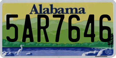 AL license plate 5AR7646