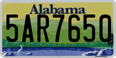 AL license plate 5AR7650