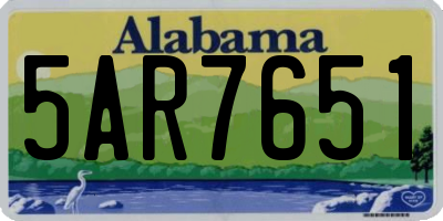 AL license plate 5AR7651