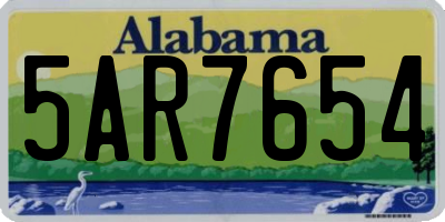 AL license plate 5AR7654