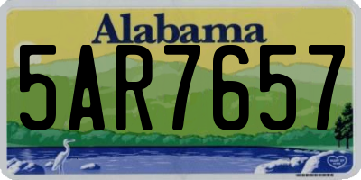 AL license plate 5AR7657
